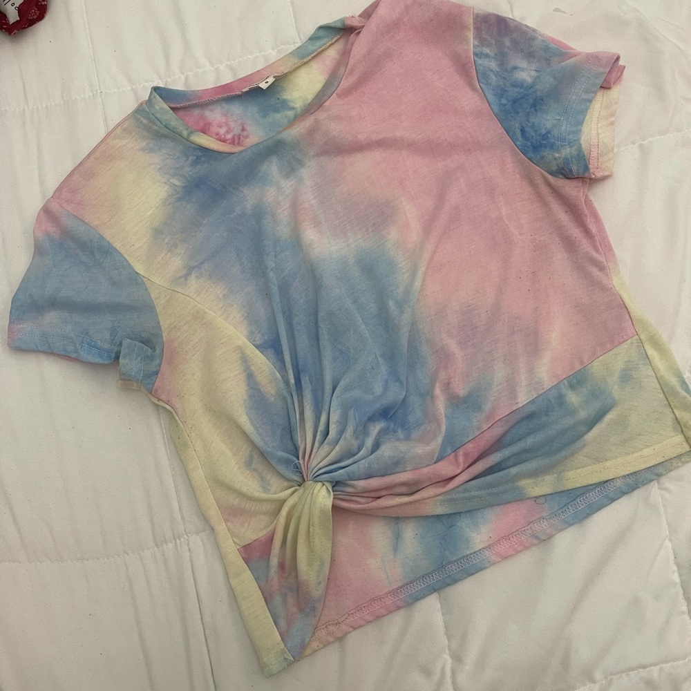 SUPERDOWN tie dye crop top
